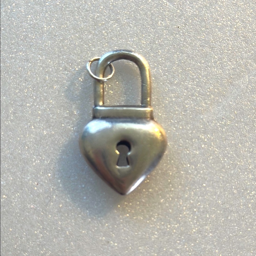 Vintage Silver Heart Padlock Charm punk grunge 1990s